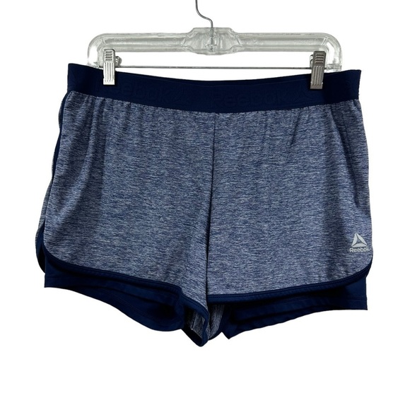 Reebok Running Two-In-One Shorts Navy, Large - Picture 1 of 9
